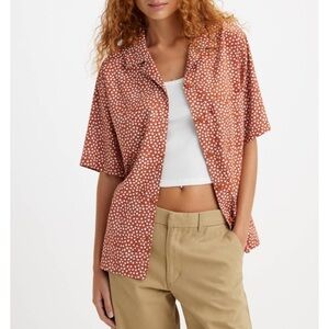 Levi's Alfie The Resort Button Up Shirt Women's S Floral Ditsy Lyocell Relaxed